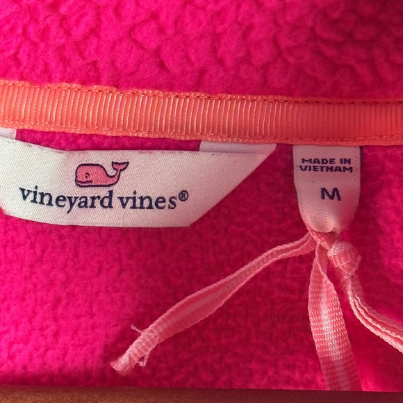 Women Vineyard Vines Fleece Pullover Medium Pink Quarter Zip Sherpa-Excellent - Picture 4 of 9